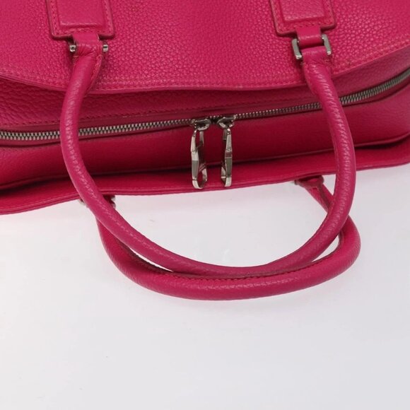 LOEWE Anagram Hand Bag Leather Pink Gold Auth yk17930 - Picture 8 of 16